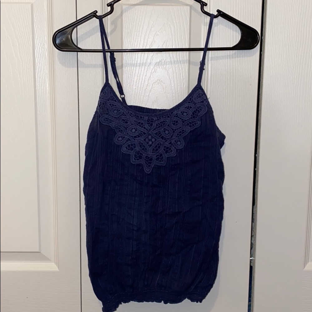 blue crotchet tank